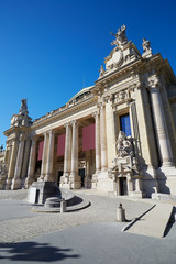 Grand Palais palace in a sunny day, blue sky in Paris