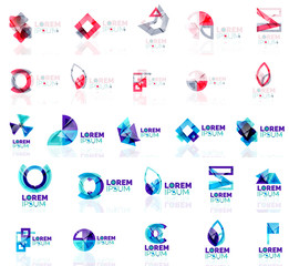 Collection of colorful abstract origami logos