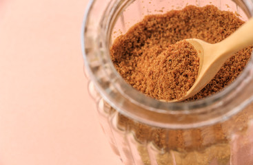 Coconut sugar in a jar