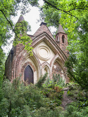 Gothic House in a park in Arkadia, Poland