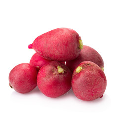 Fresh radishes on white background