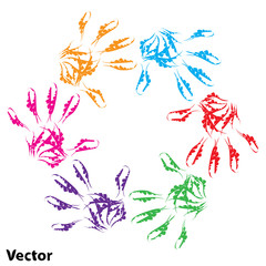 Vector conceptual child hand circle