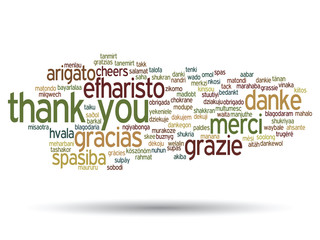 Vector conceptual thank you word cloud