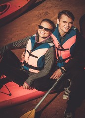 Happy couple on a kayaks © Nejron Photo