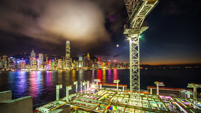4k. One of many construction sites in HongKong. Timelapse.