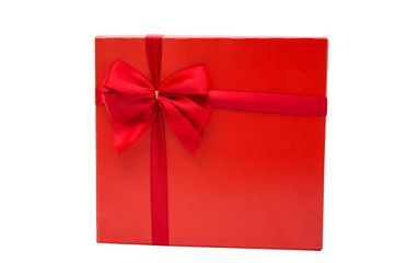red box with a bow isolated