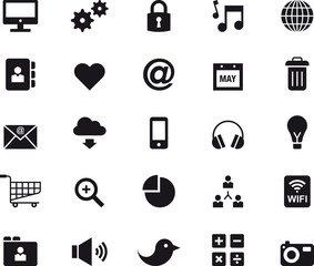 COMPUTER & SOCIAL MEDIA black icons