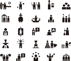set of PEOPLE glyph icons