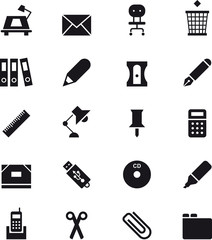 SCHOOL & OFFICE SUPPLIES black icons pack