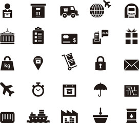 TRANSPORTATION black icons pack