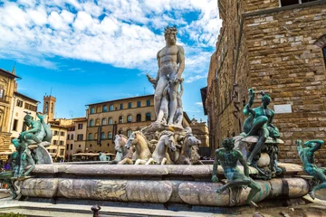 Tuinposter De fontein van Neptunus in Florence © Sergii Figurnyi