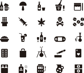 DRUGS & ADDICTIONS black icons pack