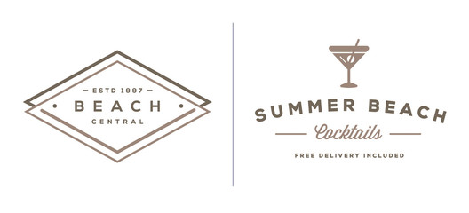 Set of Vector Beach Sea Bar Elements and Summer can be used as Logo or Icon in premium quality