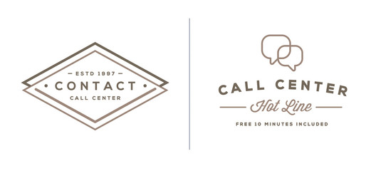 Set of Contact us Service Elements and Assistance Support can be used as Logo or Icon in premium quality