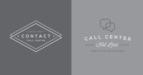 Obraz premium Set of Contact us Service Elements and Assistance Support can be used as Logo or Icon in premium quality