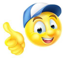 Emoji Emoticon Worker Giving Thumbs Up