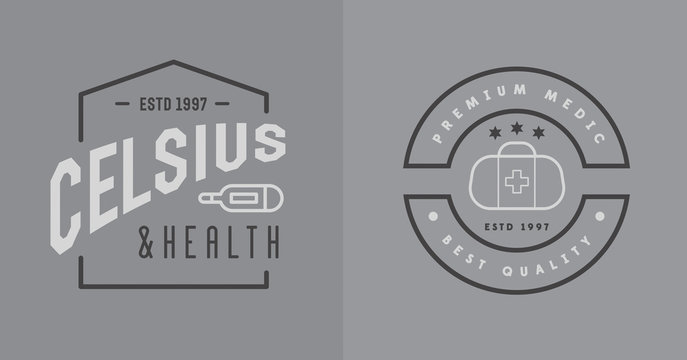 Medicine Health Vector Symbols Icons Can Be Used as Logotype Element or Icon, Illustration Ready for Print or Plotter Cut or Using as Logotype with High Quality