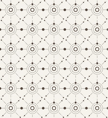 Vector seamless pattern with modern stylish texture repeating geometric background with circles variously sized in nodes