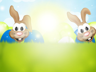 Happy easter bunnies
