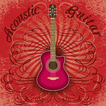 grunge guitar background for the cover, advertising or invitation