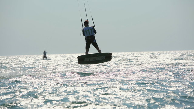 Person Go Kitesurfing before The Competition