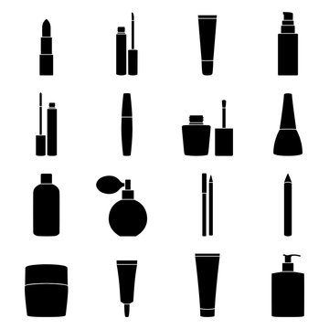 Set of cosmetics icons, vector illustration