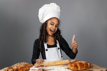 cheerful girl chef