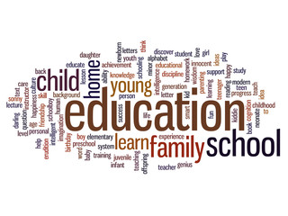 Conceptual education word cloud isolated