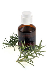 Flacon d'huiles essentielles de romarin