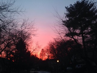 fiery dawn ahead of winter storm