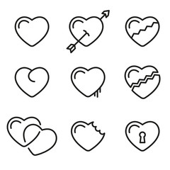 heart line icons symbols
