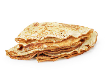 fresh hot blinis or crepes isolated