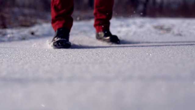 Man is riding on a skating rink