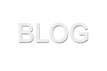 Blog word on white background