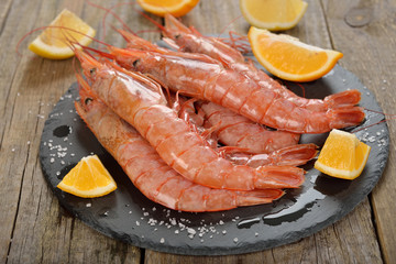 Raw langoustines