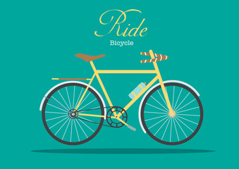 Retro bicycle on green backgrounds