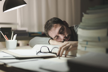 Man sleeping at his desk