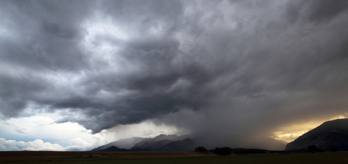Rain clouds over the San Isabel mountains, Colorado, USA