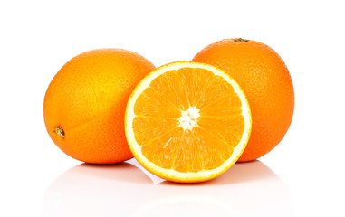 Sweet orange fruit on white background