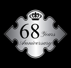 68 anniversary silver emblem with crown