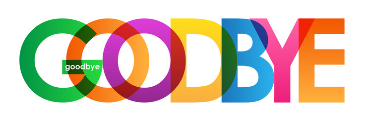 "GOODBYE" colourful vector letters icon