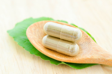 Herbal capsule medical.