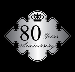 80 anniversary silver emblem with crown