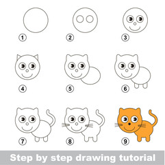 Drawing tutorial. How to draw a Small Kitten