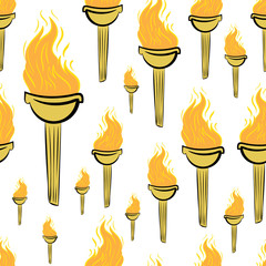 Seamless fiery torch