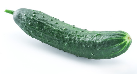 Cucumber on the white background.