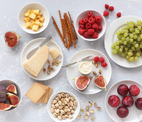 Cheese, nuts, fruits and berries