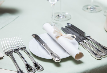 Festival dinner setting.