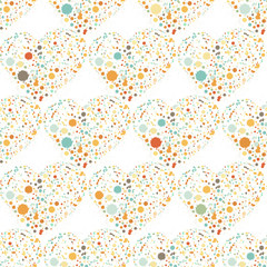 Splatter hearts seamless surface pattern