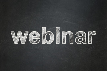 Obraz premium Education concept: Webinar on chalkboard background